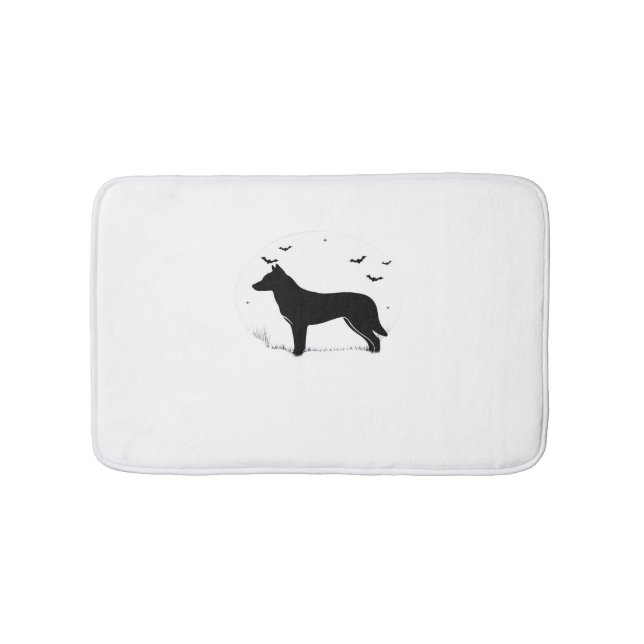 Canaan Dog – Halloween Moon Silhouette Classic T-S Bath Mat (Front)