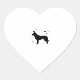 Canaan Dog � Halloween Moon Silhouette Classic T-S Heart Sticker