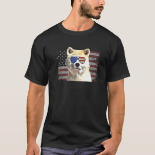 Canaan Dog July 4th Retro Usa American Flag T-Shirt