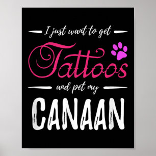 Canaan Dog Lover Tattoo Funny Dog Mum Gift Idea  Poster