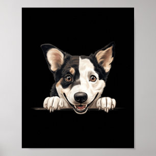 Canaan Dog Mum Dad Peeking Puppy Poster