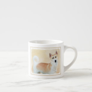 Canaan Dog Painting - Cute Original Dog Art Espresso Cup