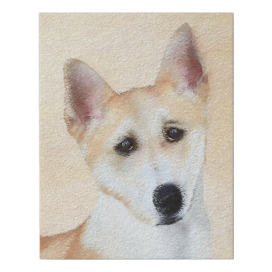 Canaan Dog Painting - Cute Original Dog Art Faux Canvas Print
