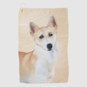 Canaan Dog Painting - Cute Original Dog Art Golf Towel