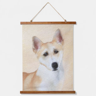Canaan Dog Painting - Cute Original Dog Art Hanging Tapestry