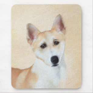 Canaan Dog Painting - Cute Original Dog Art Mouse Mat
