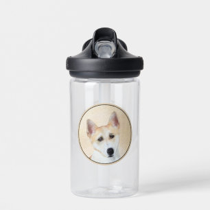 Canaan Dog Painting - Cute Original Dog Art Water Bottle