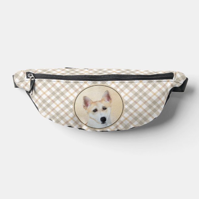 Canaan Dog Painting Cute Original Pet Dog Art Bum Bags (Lay Down)