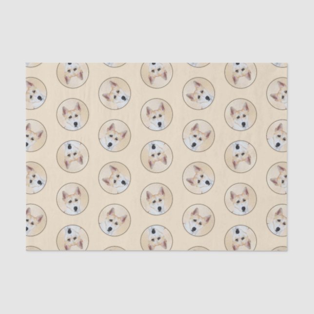 Canaan Dog Painting Cute Original Pet Dog Art Tissue Paper (Front)