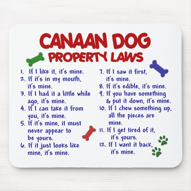 CANAAN DOG Property Laws 2 Mouse Mat (Front)