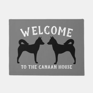 Canaan Dog Silhouettes Custom Doormat