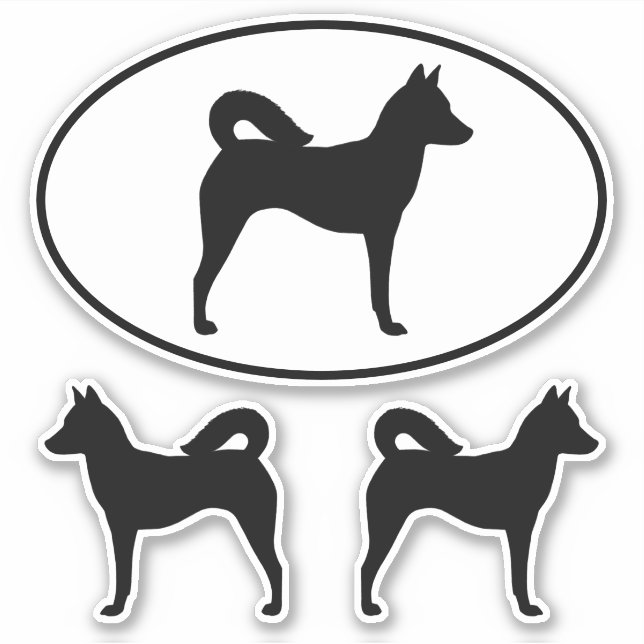 Canaan Dog Silhouettes Vinyl Sticker Set (Front)