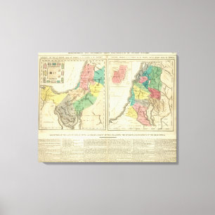 Canaan - Israel Atlas Map Canvas Print