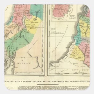 Canaan - Israel Atlas Map Square Sticker