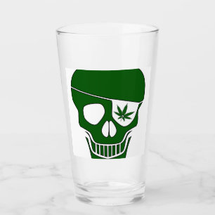 Canabis Patch Skull Glass