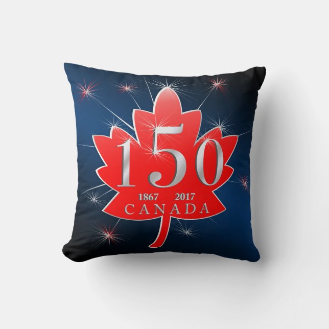 Canada 150 Birthday Celebration Maple Leaf Cushion (Front)
