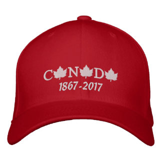 Canada 150 Embroidered Red Baseball Cap