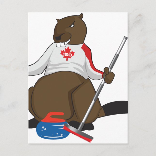 Canada 150 in 2017 Beaver Curling Main Postcard (Front)