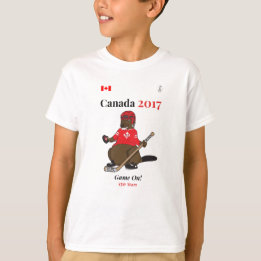 Canada 150 in 2017 Beaver Hockey Game On T-Shirt