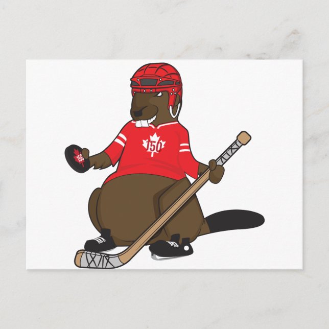 Canada 150 in 2017 Beaver Hockey Postcard (Front)