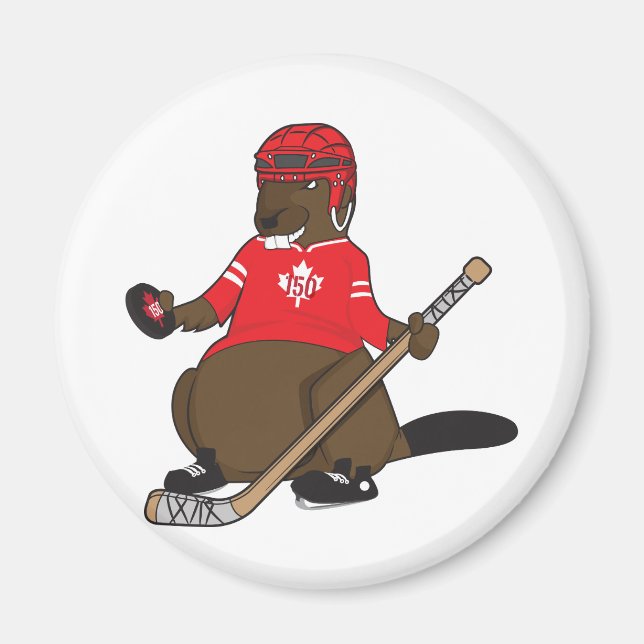 Canada 150 in 2017 Hockey Beaver Magnet (Front)