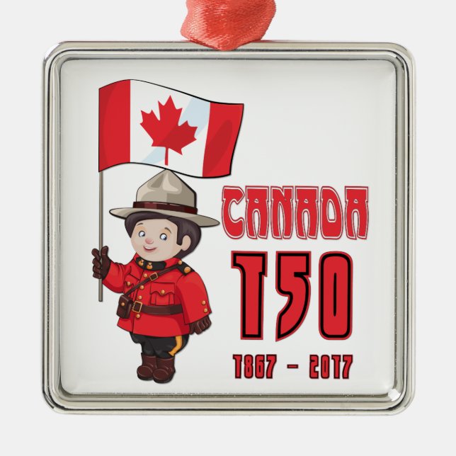 Canada 150 Years Anniversary Metal Tree Decoration (Front)