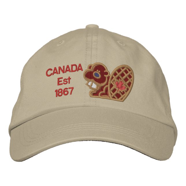 Canada 150 Years Celebrate Beaver Embroidered Hat (Front)
