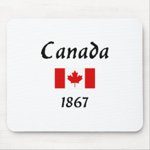 Canada 1867 Old Balthazar Font Flag Light-Colour Mouse Mat