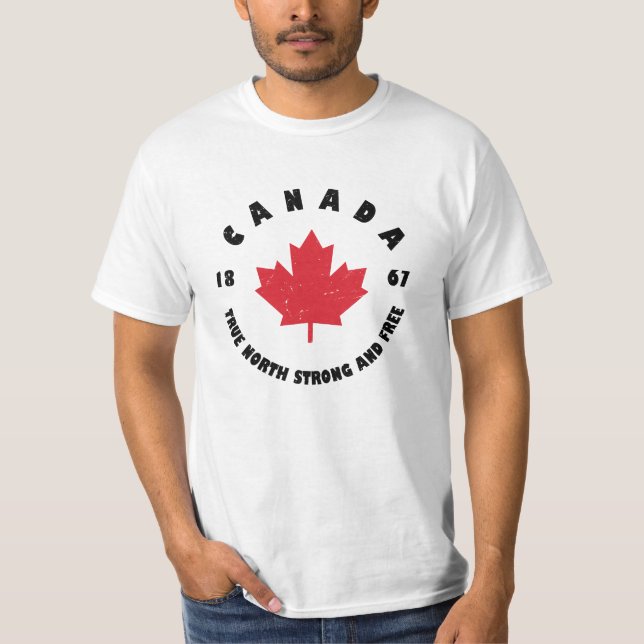Canada 1867 True North Strong and Free T-Shirt (Front)