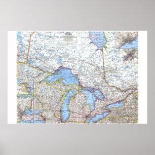 " Canada: 1963 Central Canada detailed MAP ... Poster
