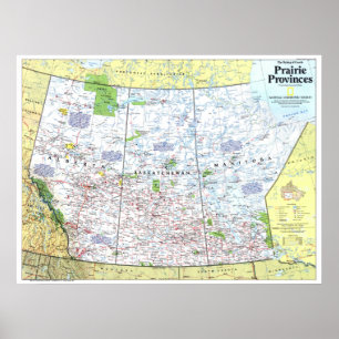 " Canada: 1994 Prairie Provinces 1/2 map ... Poster