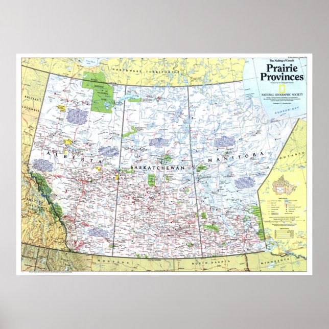 " Canada: 1994 Prairie Provinces 1/2 map ... Poster (Front)
