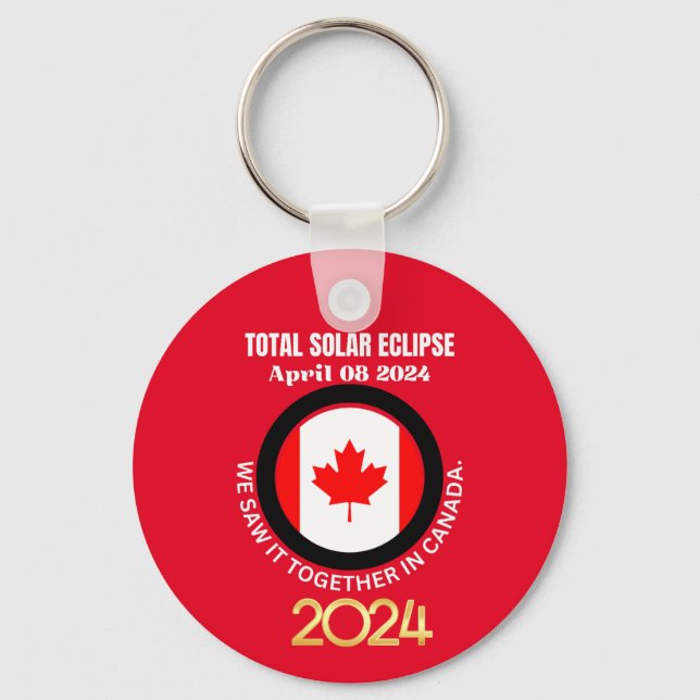 Canada 2024 TOTAL SOLAR ECLIPSE 04.08.2024  Key Ring (Front)
