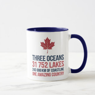Canada 3 Oceans 31752 Lakes 243000km of coastline Mug