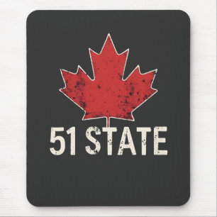 Canada 51st State Trump American and Canadian Flag Mouse Mat