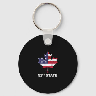 Canada 51st State United States Funny President Qu Key Ring