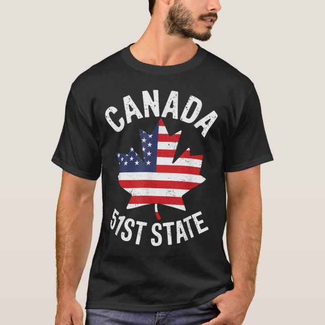 Canada 51st State Usa Flag Canada 51st State Vinta T-Shirt (Front)