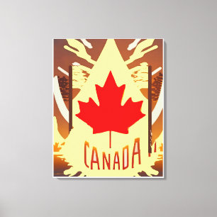 Canada Abstract Art Canvas Print