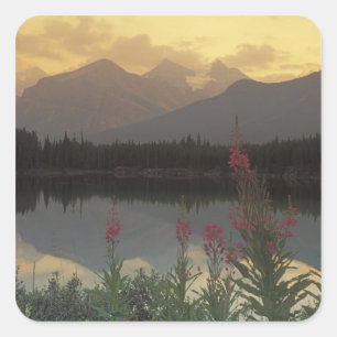 Canada, Alberta, Banff. Sunrise scenic of Square Sticker