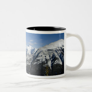 Canada, Alberta, Banff. Views of the Bow Valley Two-Tone Coffee Mug