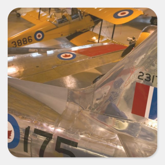 Canada, Alberta, Calgary: Aero Space Museum of Square Sticker (Front)