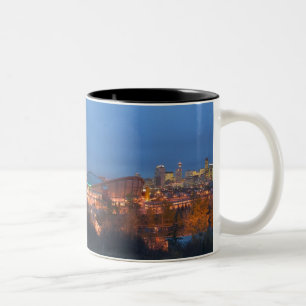 Canada, Alberta, Calgary: City Skyline from 4 Two-Tone Coffee Mug