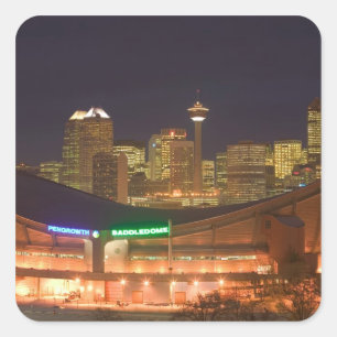 Canada, Alberta, Calgary: City Skyline from Square Sticker