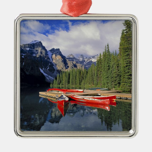 Canada, Alberta, Moraine Lake. The glassy Metal Tree Decoration (Front)