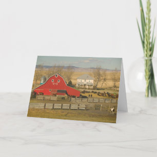 Canada, Alberta, Pincher Creek: Red Barn & Ranch Card