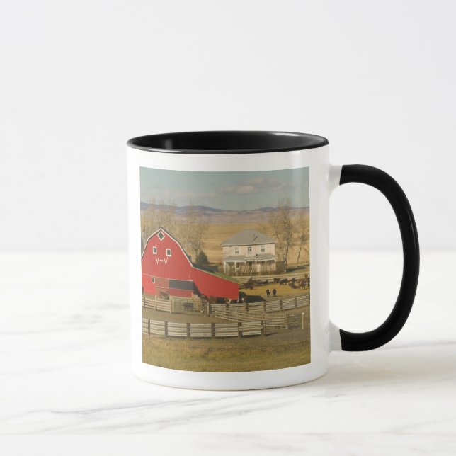 Canada, Alberta, Pincher Creek: Red Barn & Ranch Mug (Right)