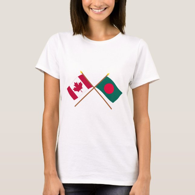 Canada and Bangladesh Crossed Flags T-Shirt (Front)