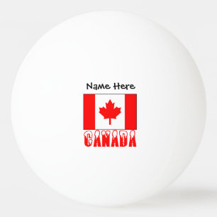 Canada and Canadian Flag Personalised Ping Pong Ball
