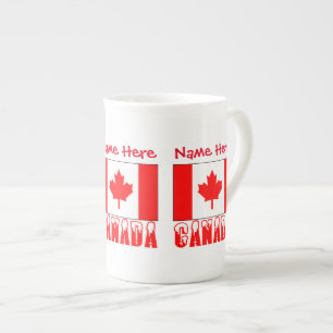 Canada and Canadian Flag Red Personalisation Bone China Mug