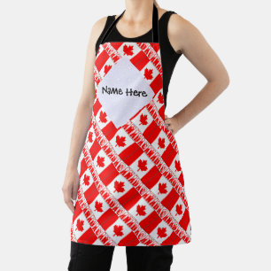 Canada and Canadian Flag Tiled with Your Name Apron